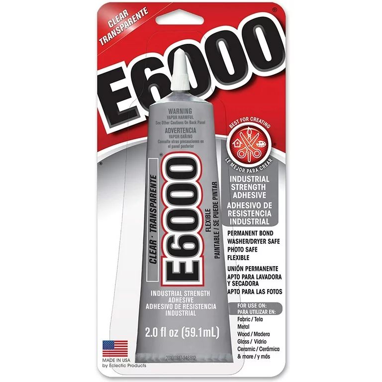 Eclectic E6000 Adhesive Glue, Industrial Strength, Clear, 237032, 2 fl. oz. | Walmart (US)