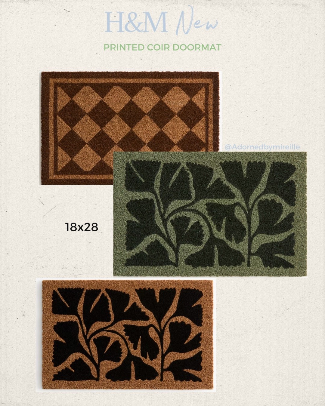 So pretty 😍 A simple refresh for your front entry. 

#h&mhome #h&mfinds #newarrivals #doormat 

#LTKFindsUnder50 #LTKHome