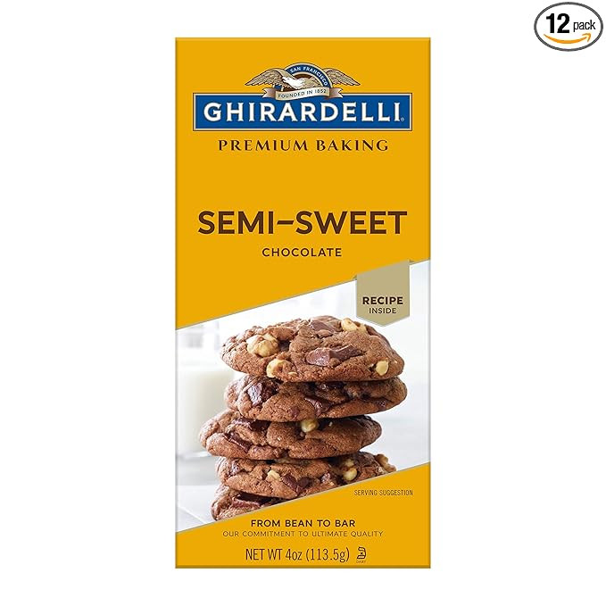 GHIRARDELLI Premium Semi-Sweet Chocolate Baking Bar, 4 oz Bar (12 bars) | Amazon (US)