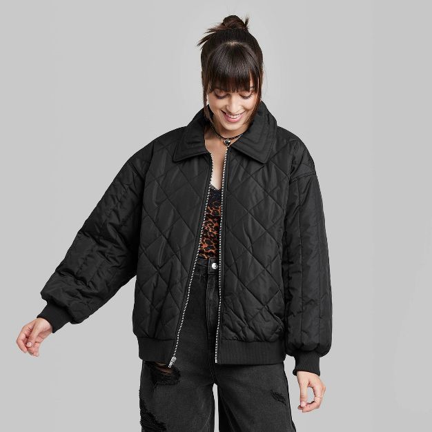 Women's Nylon Quilted Bomber Jacket - Wild Fable™ | Target