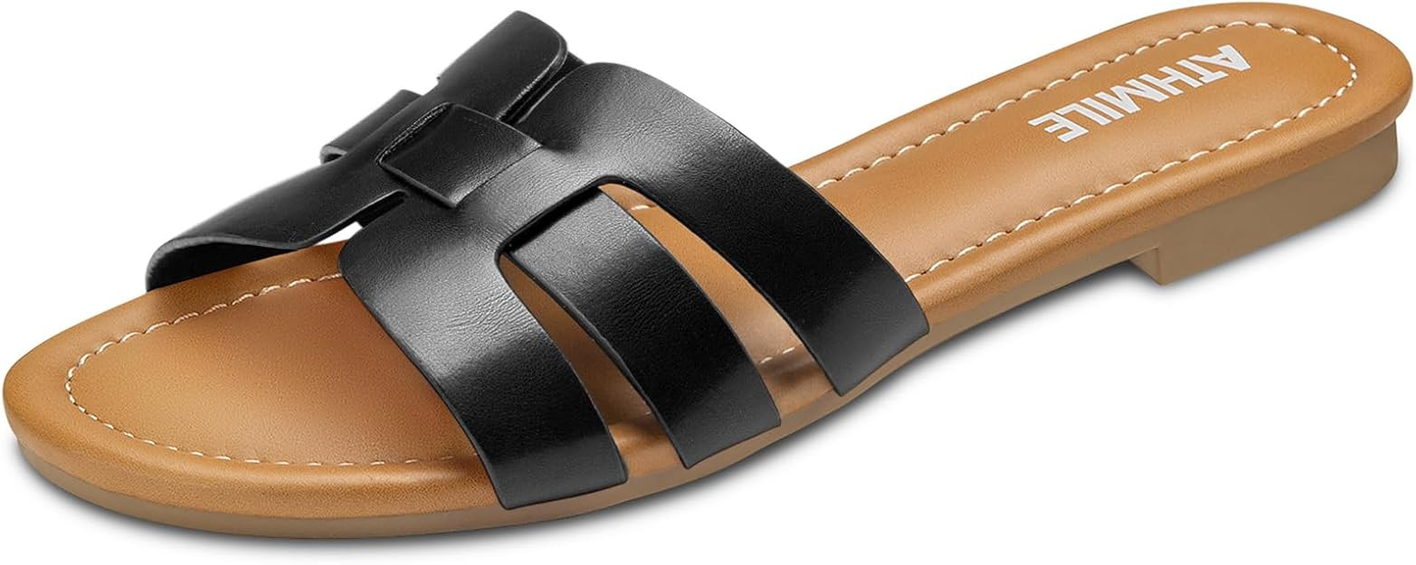 ATHMILE Sandals for Women 2026 Vacation Womens Sandals Dressy Summer Flats Sandals Women Slides f... | Amazon (US)