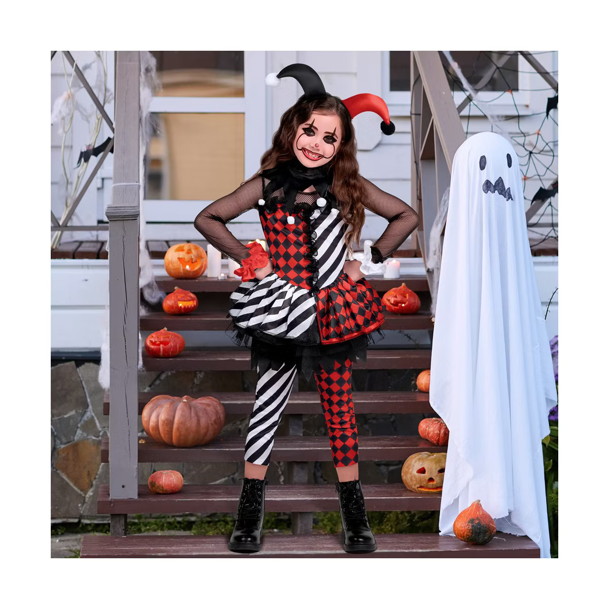 SYNCFUN Girls' Halloween Clown Costume, Evil Clown Dress for Girls Halloween Cosplay | Target