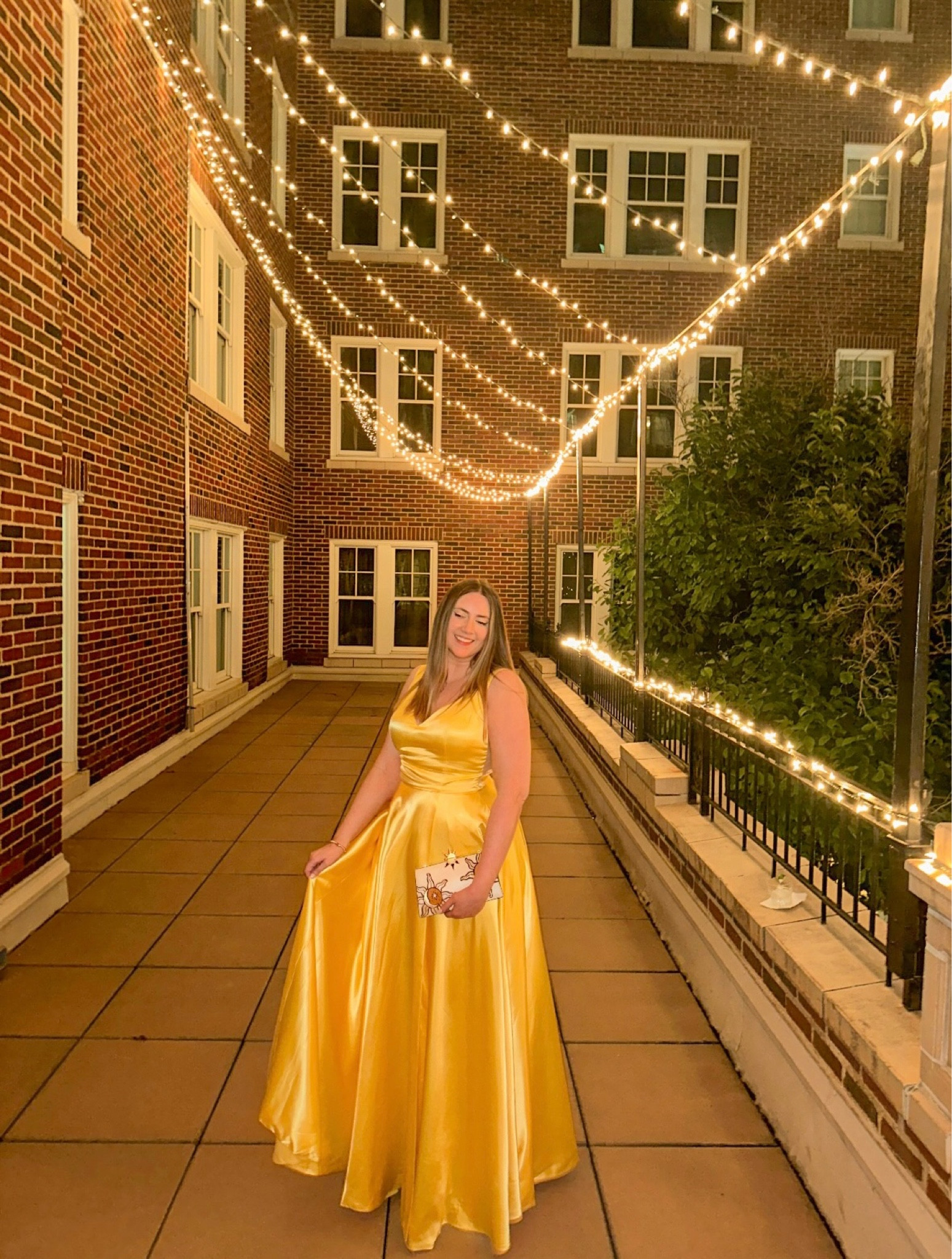 rehearsal dinner but make it princess. dress is Sherri Hill purse is Tory Burch, both currently unavailable so I linked similar #rehearsaldinner #eveningwear #blacktie #sherrihill #disneyprincess #howtoloseaguyin10days 