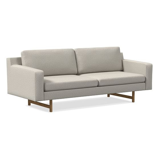Eddy 82"" Sofa, Poly, Twill, Stone, Almond | West Elm (US)