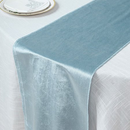 BalsaCircle 12x107 Dusty Blue Premium Velvet Table Runner Party Home Dining Linens | Walmart (US)