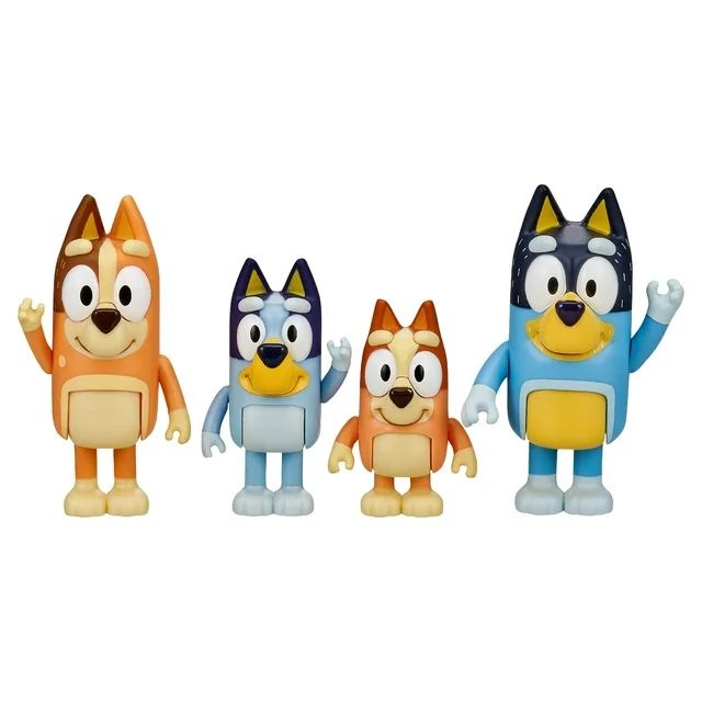 Bluey, Figure 4-Pack, Includes Bluey Family, Toddler Toy | Walmart (US)