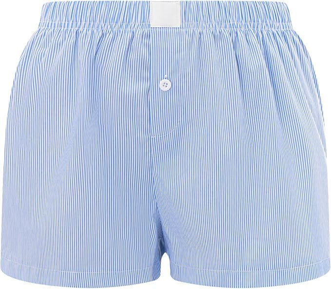 Women Pajamas Shorts Micro Boxer Shorts Y2K Cute Gingham Sleep Lounge Shorts Checkered Plaid Butt... | Amazon (US)