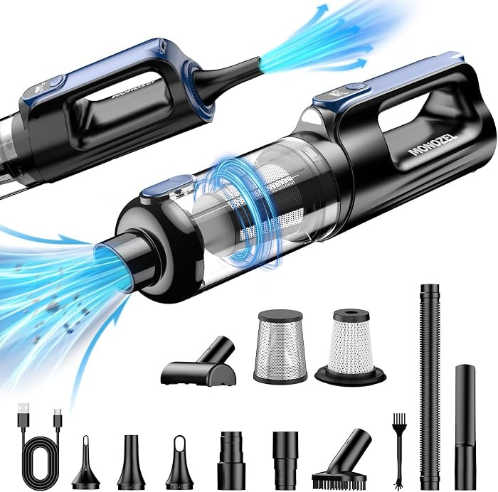 MONOZEL Car Vacuum Portable Cordless, 18000Pa 2 in 1 Vacuum Cleaner&Air Duster, 130W Brushless Mo... | Amazon (US)