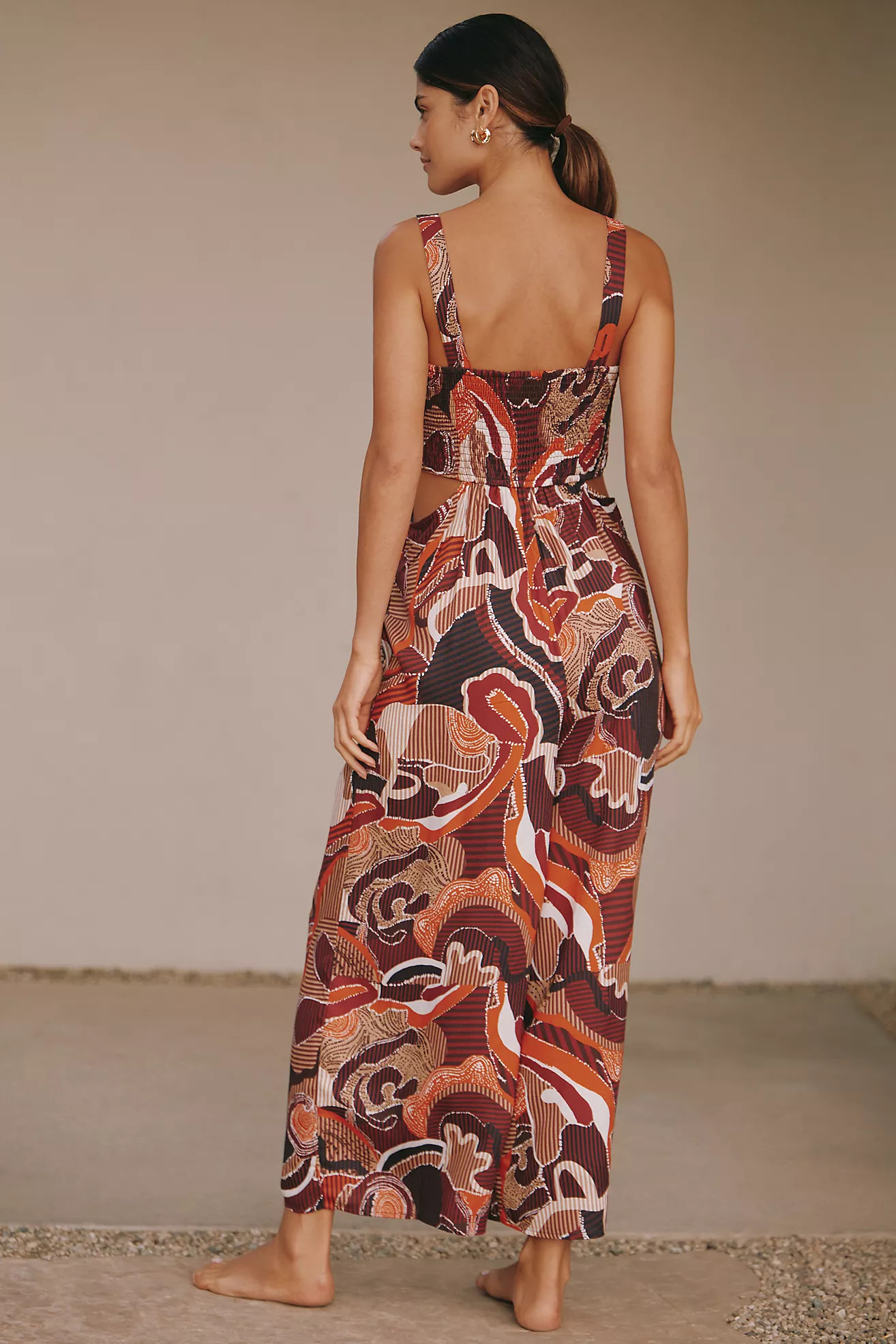 By Anthropologie Square-Neck Smocked Jumpsuit | Anthropologie (US)