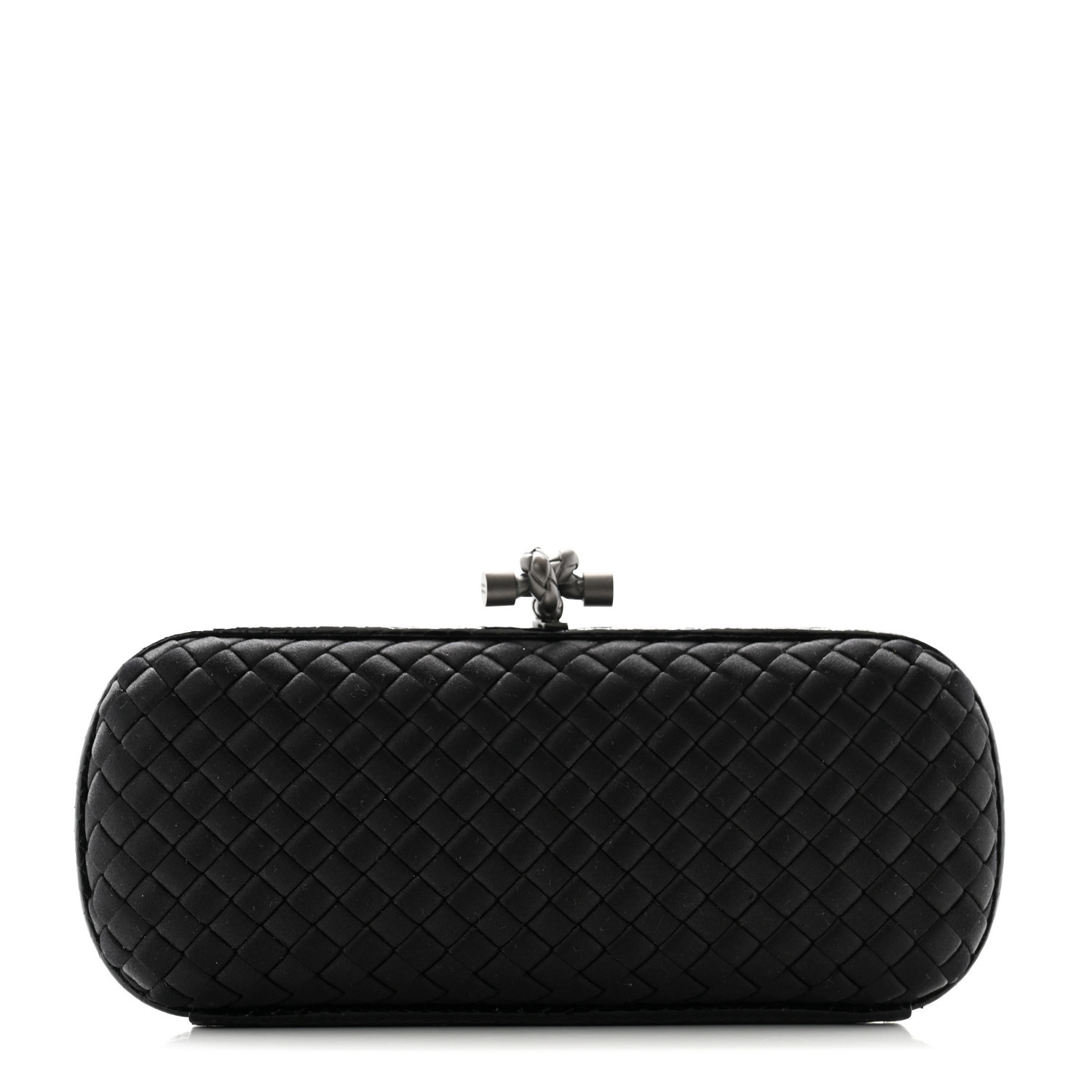 Satin Ayers Intreccio Impero Stretch Knot Clutch Black | FASHIONPHILE (US)
