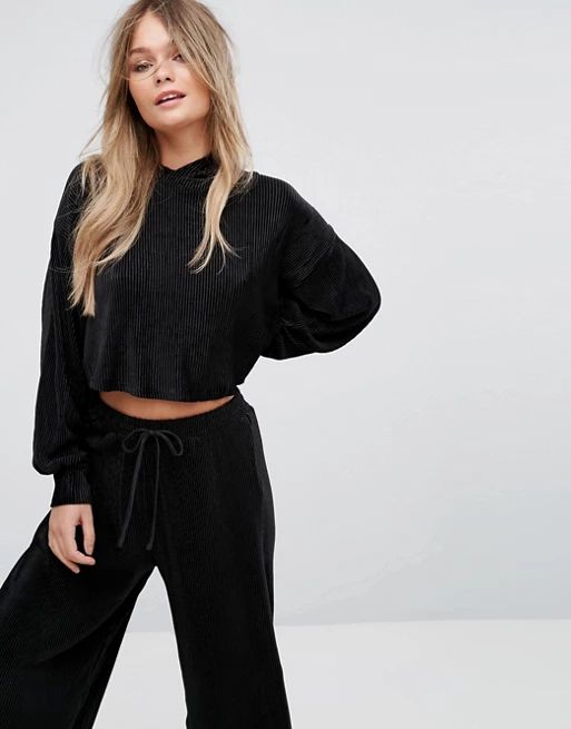 New Look Rib Velvet Lounge Hoodie | ASOS US