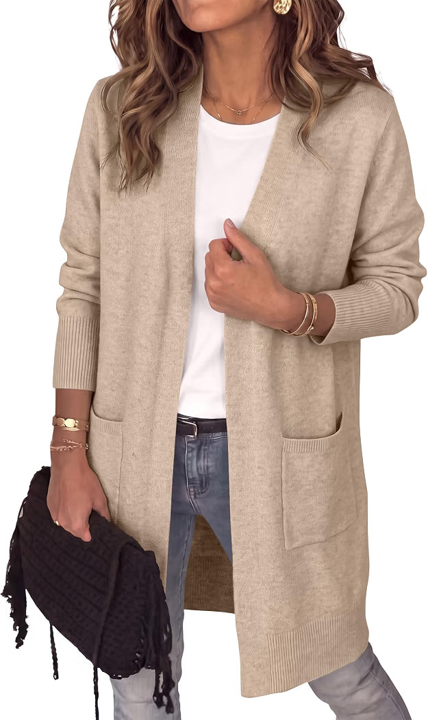 ANRABESS Women's Lightweight Long Cardigan Sweaters 2026 Fall Outfits     Long Sleeve Open Front ... | Amazon (US)