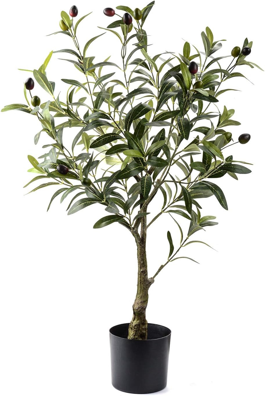 Artificial Olive Tree Plants 32 Inch Fake Olive Branch Leaves Topiary Silk Tree Faux Plant Decor | Amazon (US)