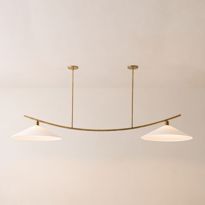 Leo 2-Light Aged Brass Pendant Light | CB2 | CB2