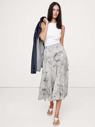 Matte Silk Midi Skirt | Banana Republic (US)