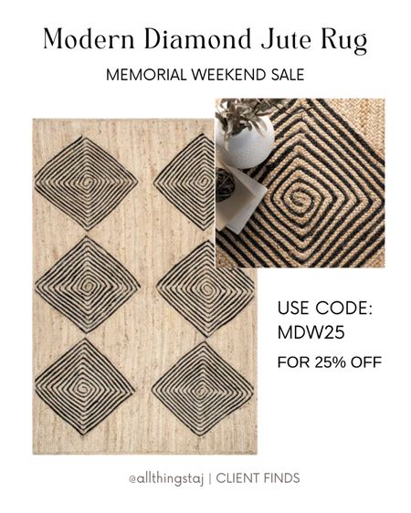 🌟🌟🌟 SALE ALERT 🌟🌟🌟
Refresh your space in a snap with this beautiful rug. Its natural braided weave and black diamond pattern complement each other perfectly for a look that’s both neutral and bold. This one makes exactly the type of statement that will reinvigorate any room. Plus, with texture and details like these, this rug is a proven winner.🏆 😍🏆

#LTKSaleAlert #LTKHome #LTKSeasonal