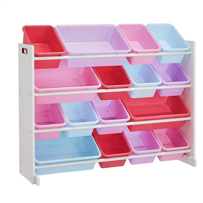ROCKPOINT Kid‘s origanizer 16 Bins White/Pink&Purple Toy Storage Organizer (HX2020-12) | Amazon (US)