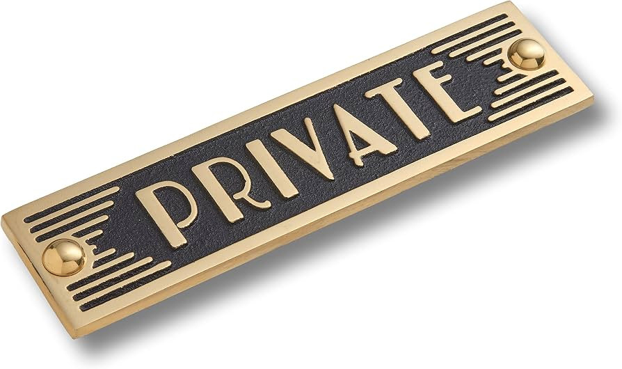 The Metal Foundry Private Metal Door Sign. Art Deco Style Home Décor Accessories Door Or Wall Br... | Amazon (US)