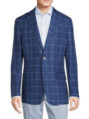 Windowpane Linen Sportcoat | Saks Fifth Avenue OFF 5TH