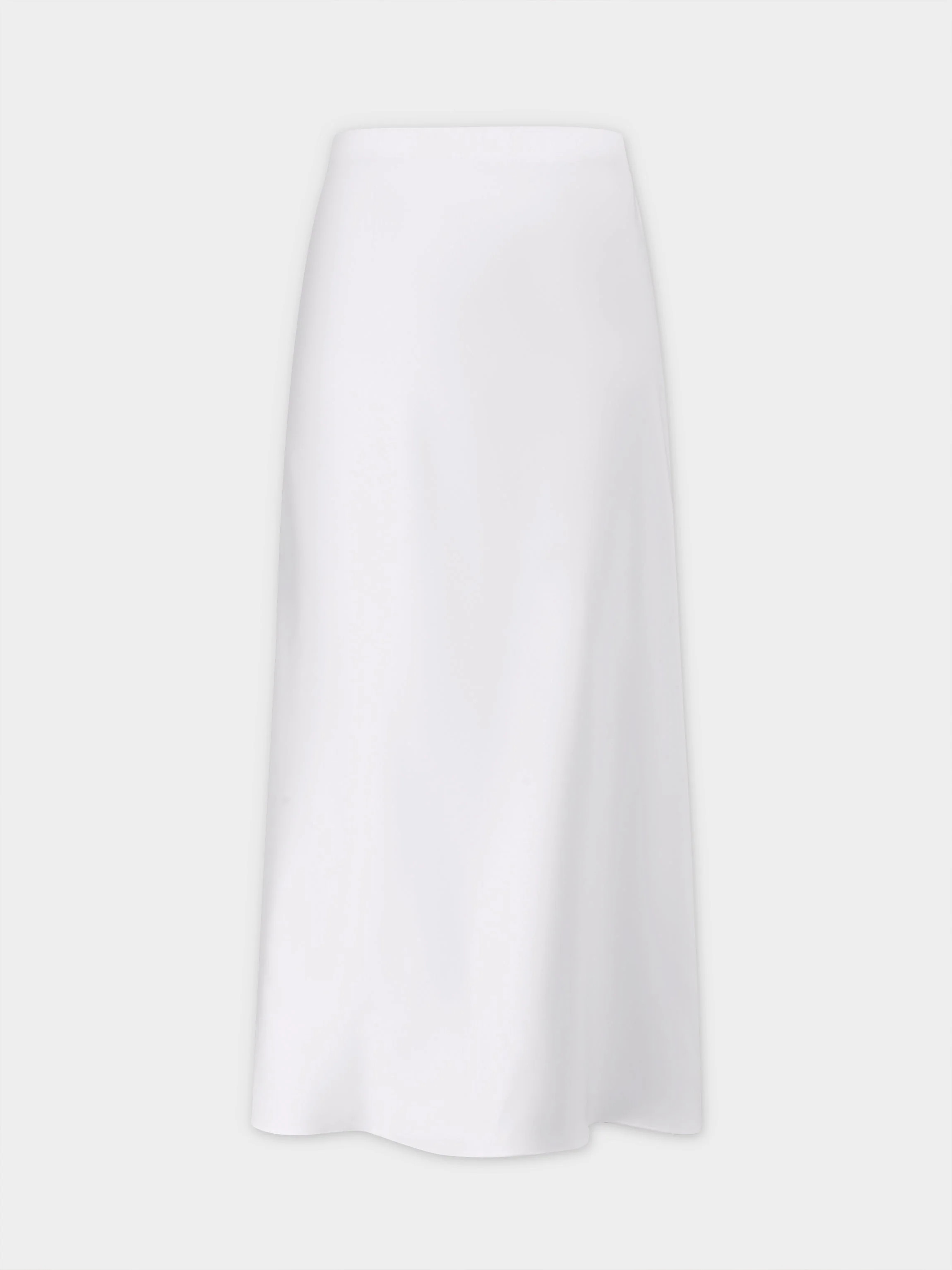 Solid Satin Slip Skirt-White | Fame On central