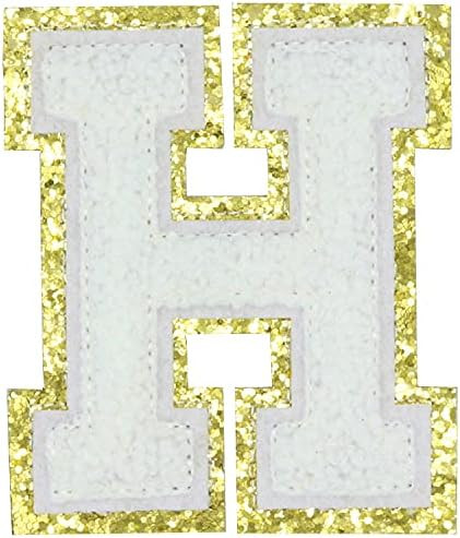 Varsity Chenille English Letter H Iron On Repair Patches Alphabet Sewing Appliques Clothing Badge... | Amazon (US)