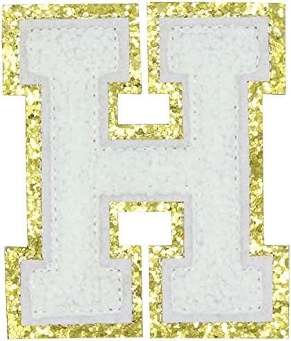 Varsity Chenille English Letter H Iron On Repair Patches Alphabet Sewing Appliques Clothing Badge... | Amazon (US)