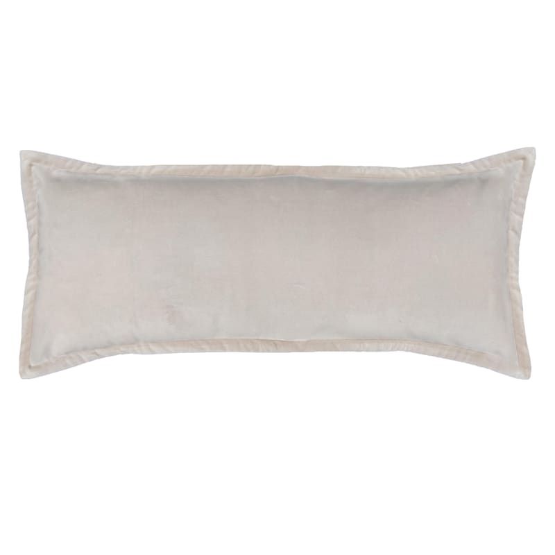 Cream Cotton Velvet Throw Pillow, 14x36 | At Home