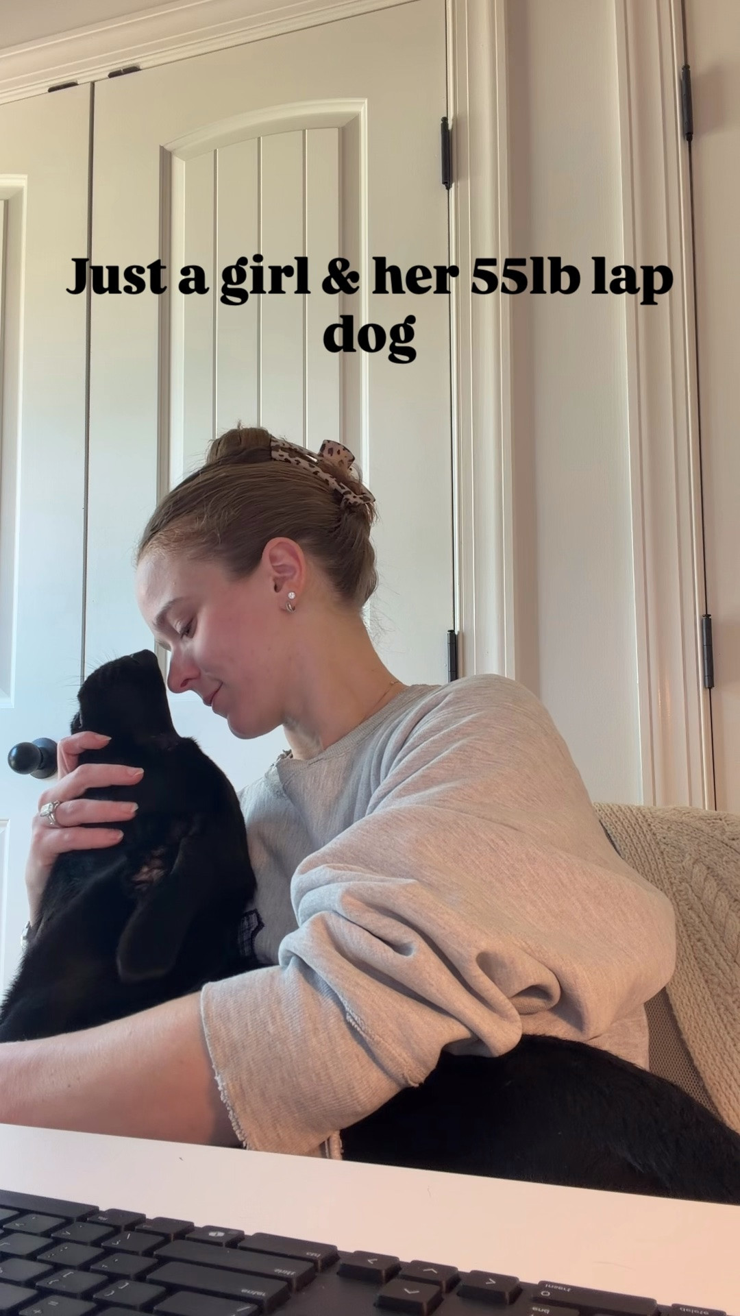Just a girl & her 55lb lap dog 🤍🐾 Piper LOVESSSS to help me with work in the mornings, she’s really good at reading though emails & staring at bunnies out the window 🤣 me & my best work buddy!!

#LTKdayinmylife #LTKmorningroutine