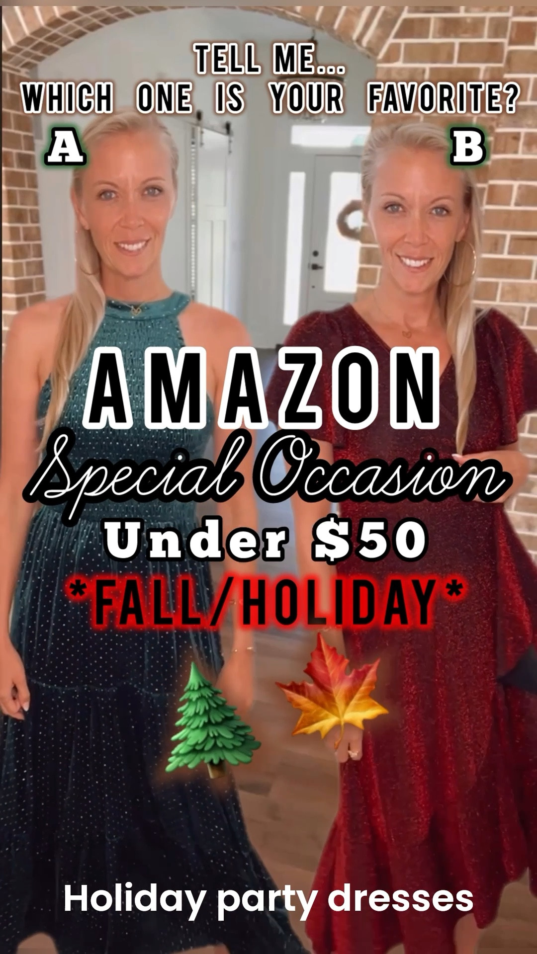If you’re looking for a fall or holiday party dress— you found the right page!
My name is Corrie and I find the best dresses on Amazon under $50!
I love these two dresses because you have a velvet option and a sparkly option — the best of both worlds! 
Burgundy dress 
Dark green dress 

#LTKOver40 #LTKWedding #LTKFindsUnder50