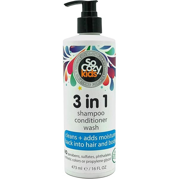 SoCozy 3-in-1 | Shampoo + Conditioner + Body Wash | For Kids Hair | Cleans and Adds Moisture Back... | Amazon (US)