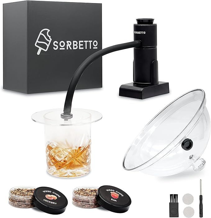 Amazon.com: SORBETTO Cocktail Smoker Kit for Drinks, Easily Add a Smokey Flavor to your Cocktails... | Amazon (US)