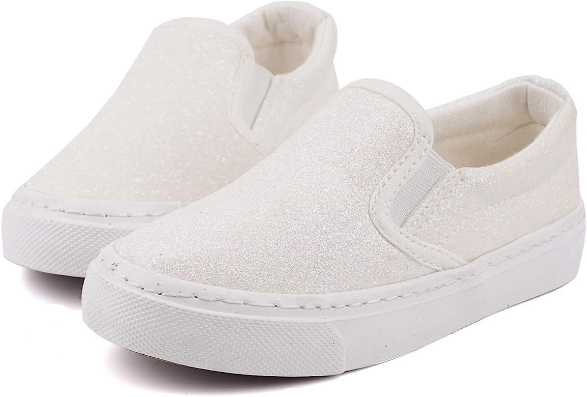 Toandon Toddler Kids Sparkle Sequins Glitter Sneakers Age 2-10 | Amazon (US)
