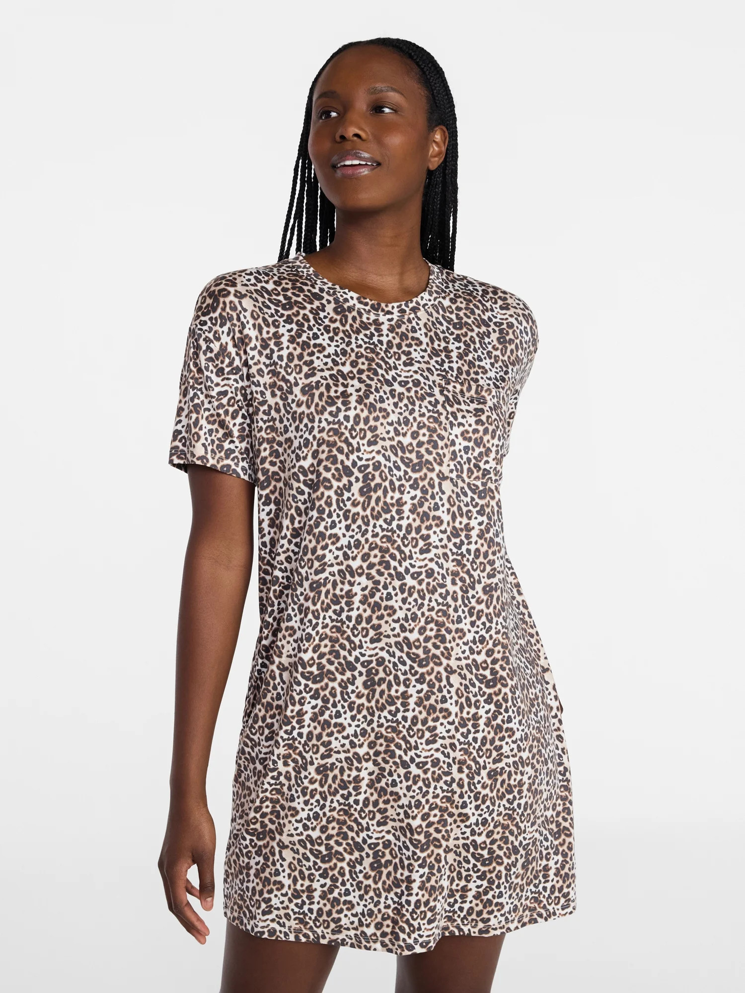 Joyspun Women’s Dreamy Soft Collection Short Sleeve Sleep Shirt, Sizes S/M to 2X/3X | Walmart (US)