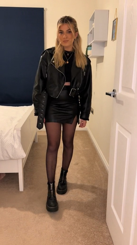 leather skirt AND leather jacket ??? its giving biker girllll ⚡️🖤✌🏼

#LTKstyletip #LTKVideo #LTKeurope