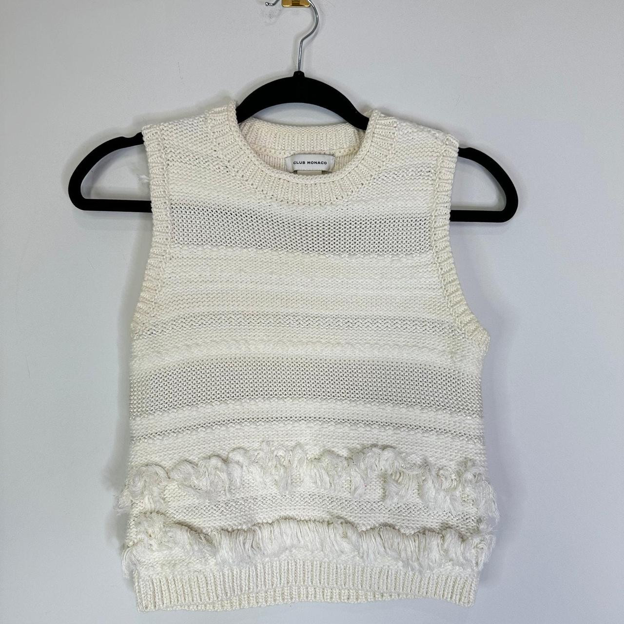 Club Monaco Women's Sweater - Cream - XS | Depop US