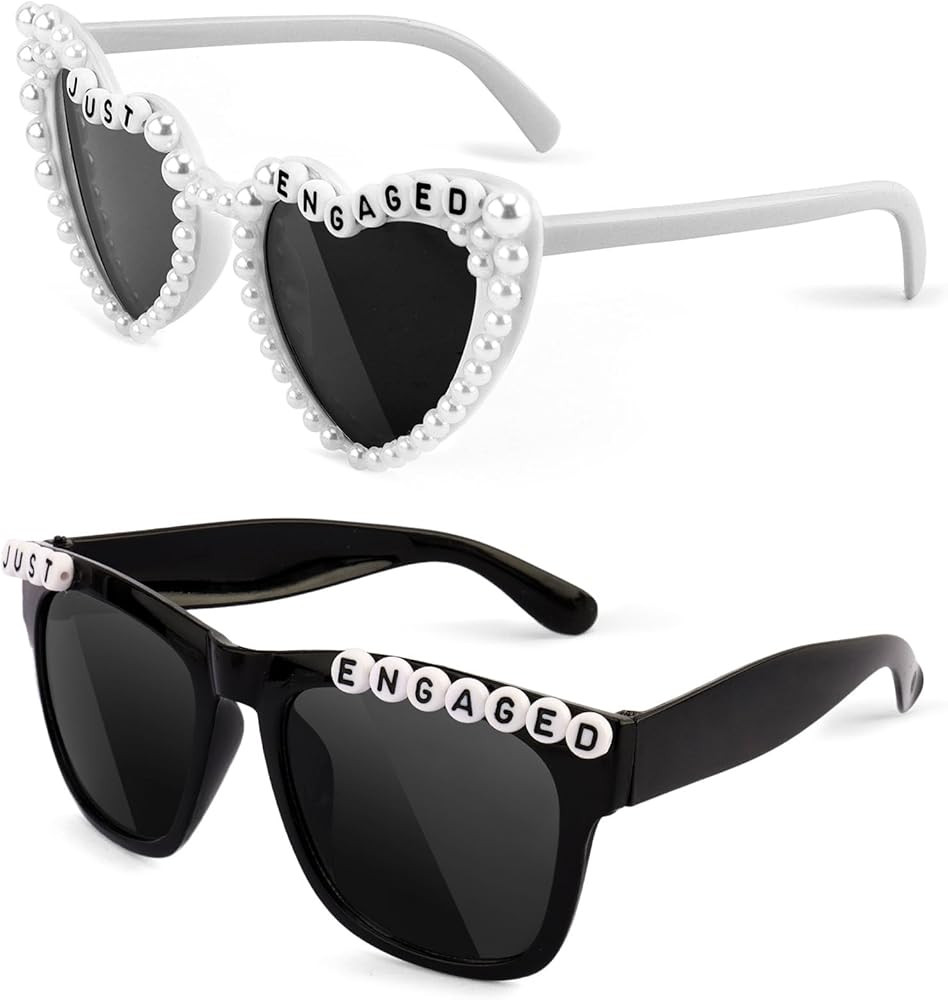 yuxiaoyu Engagement Party Decorations Just Engaged Sunglasses for Engagement Decor Just Engaged P... | Amazon (US)