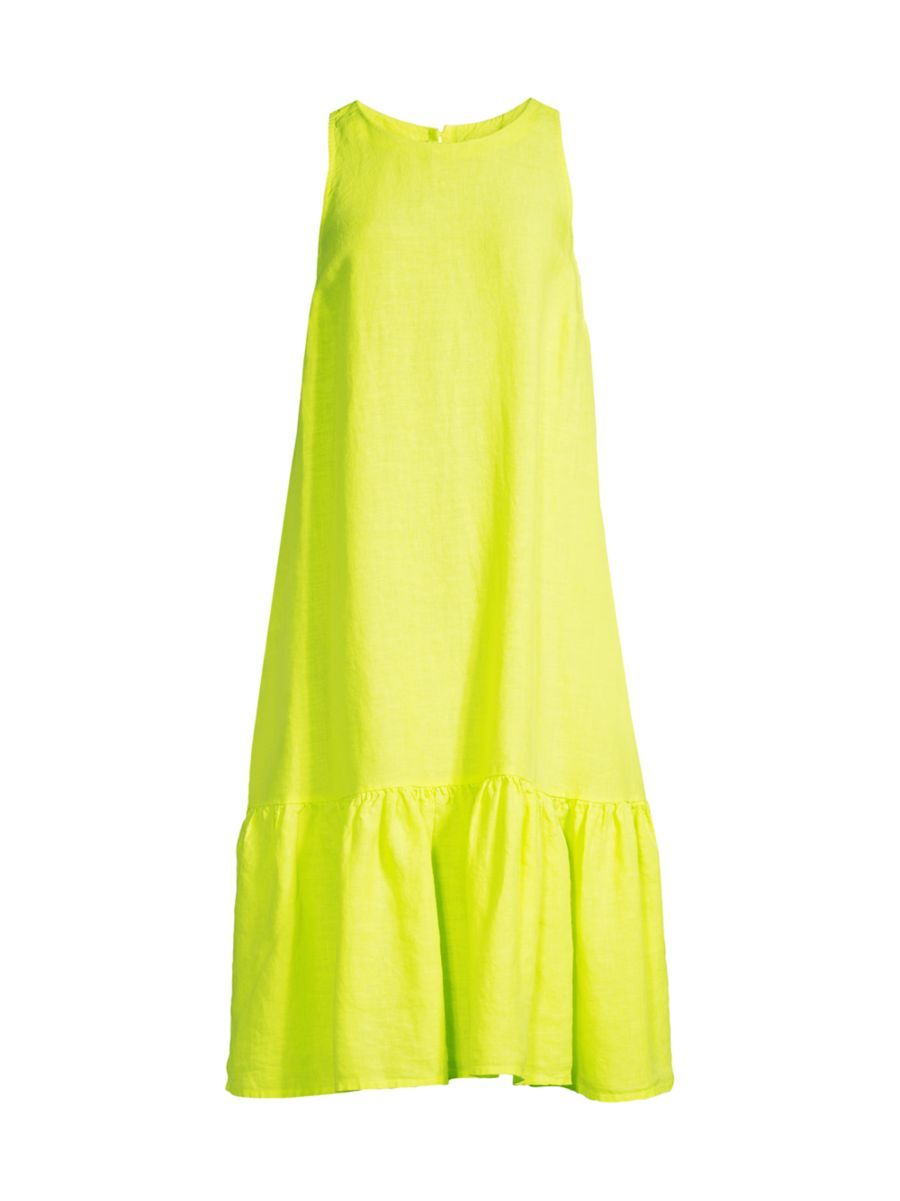 Shop 120% Lino Resort Linen Single-Tiered Swing Dress | Saks Fifth Avenue | Saks Fifth Avenue