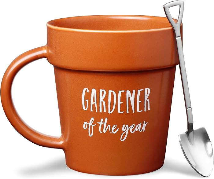 VELENTI Gardener Coffee Mug Gift - Funny Plant Pot Mug with Shovel Spoon - Cool Coffee Mugs for M... | Amazon (US)