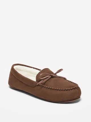 Faux-Suede Sherpa-Lined Moccasin Slippers for Men | Old Navy (CA)
