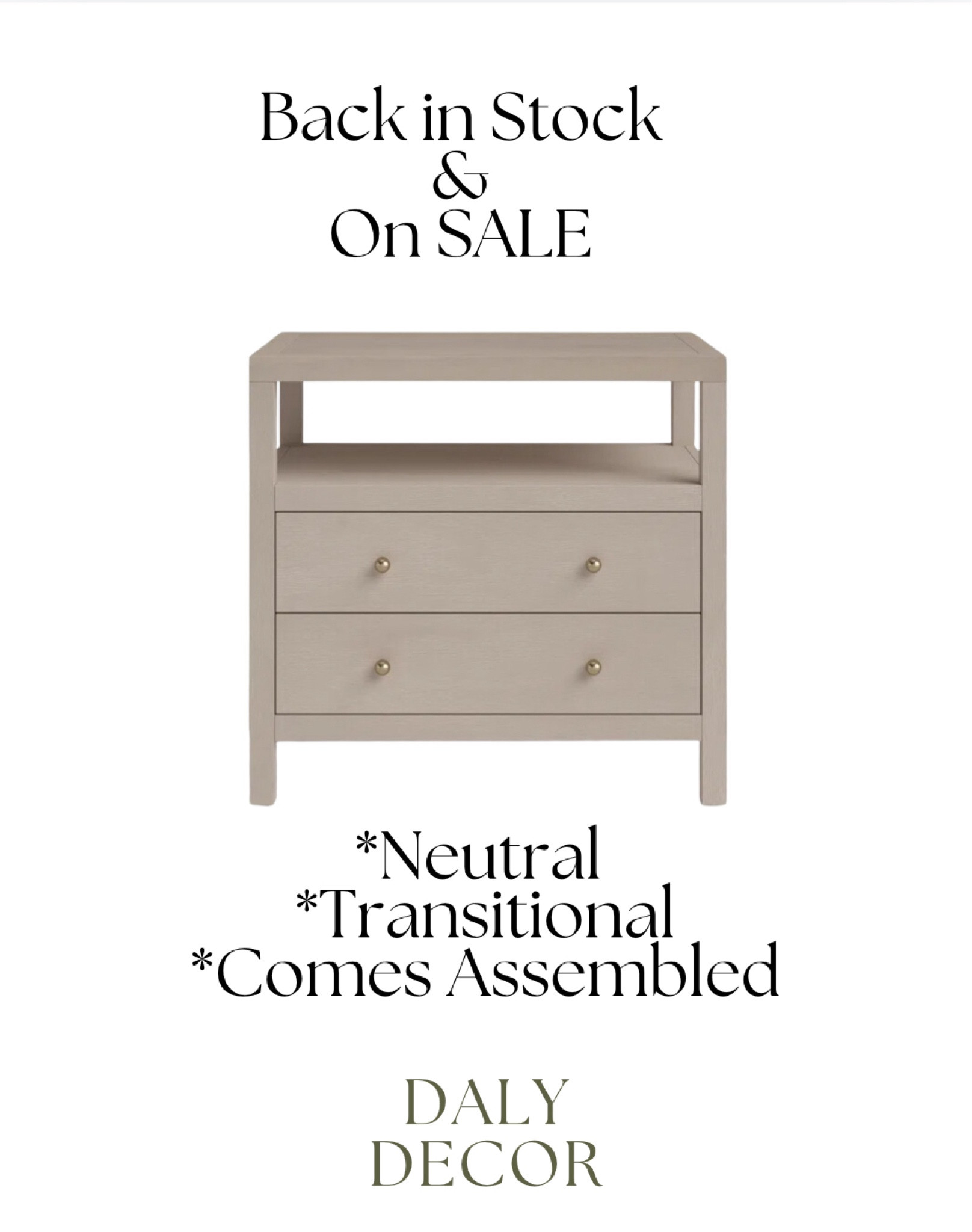 This pretty neutral nightstand is back in STOCK & on SALE

#LTKHome