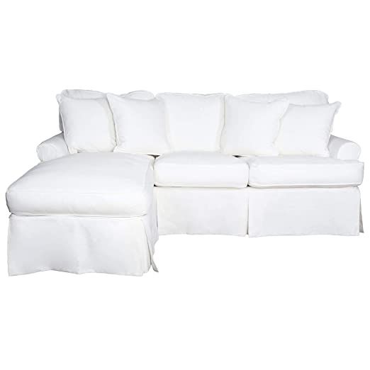 Sunset Trading Horizon Slipcovered Chaise in Warm White Sleeper Sofa, Small, | Amazon (US)