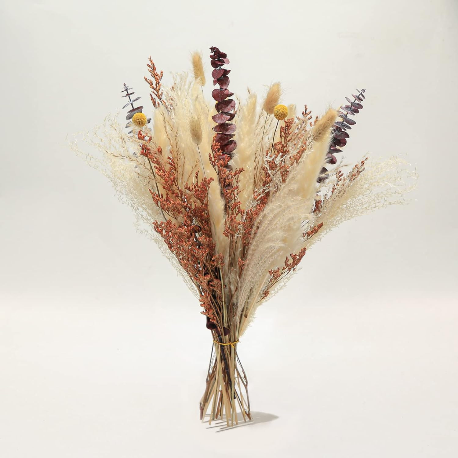 Natural Dried Flower Bouquet ,17" White Pampas Grass Branches Boho Décor for Vase,Home Décor Table D | Amazon (US)