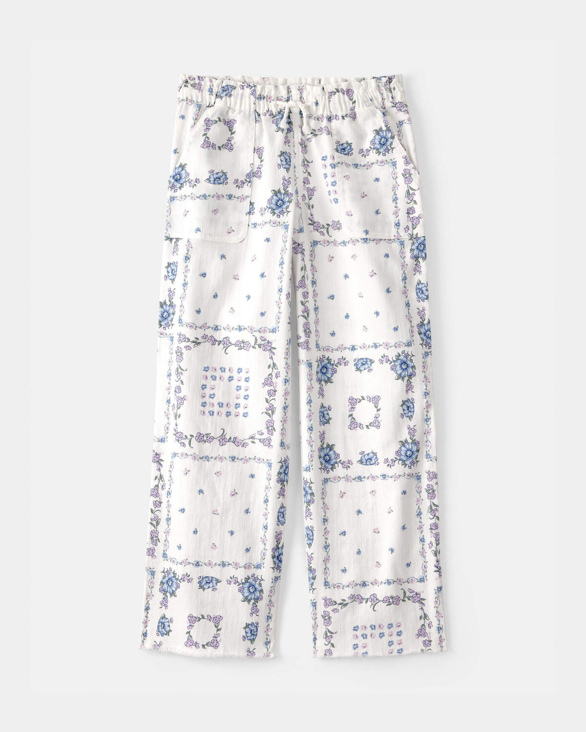 Girls Bandana Floral Drawstring Pants - Blue/Ivory | Carter's Inc