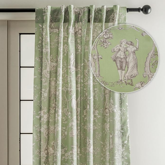 Maison d' Hermine Curtains for Living Room 100% Cotton 50"x96" (Pack of 1) | 96 inches long Light... | Amazon (US)