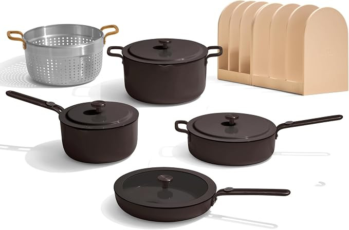 Our Place Essentials Complete Cookware Set, 11-Piece Ceramic Cookware Set | Amazon (US)