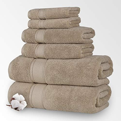 Nova Luxury Linen - Hotel Quality Turkish Towel Set for Bathroom (6 Pcs Towel Set, Warmsand Beige... | Amazon (US)