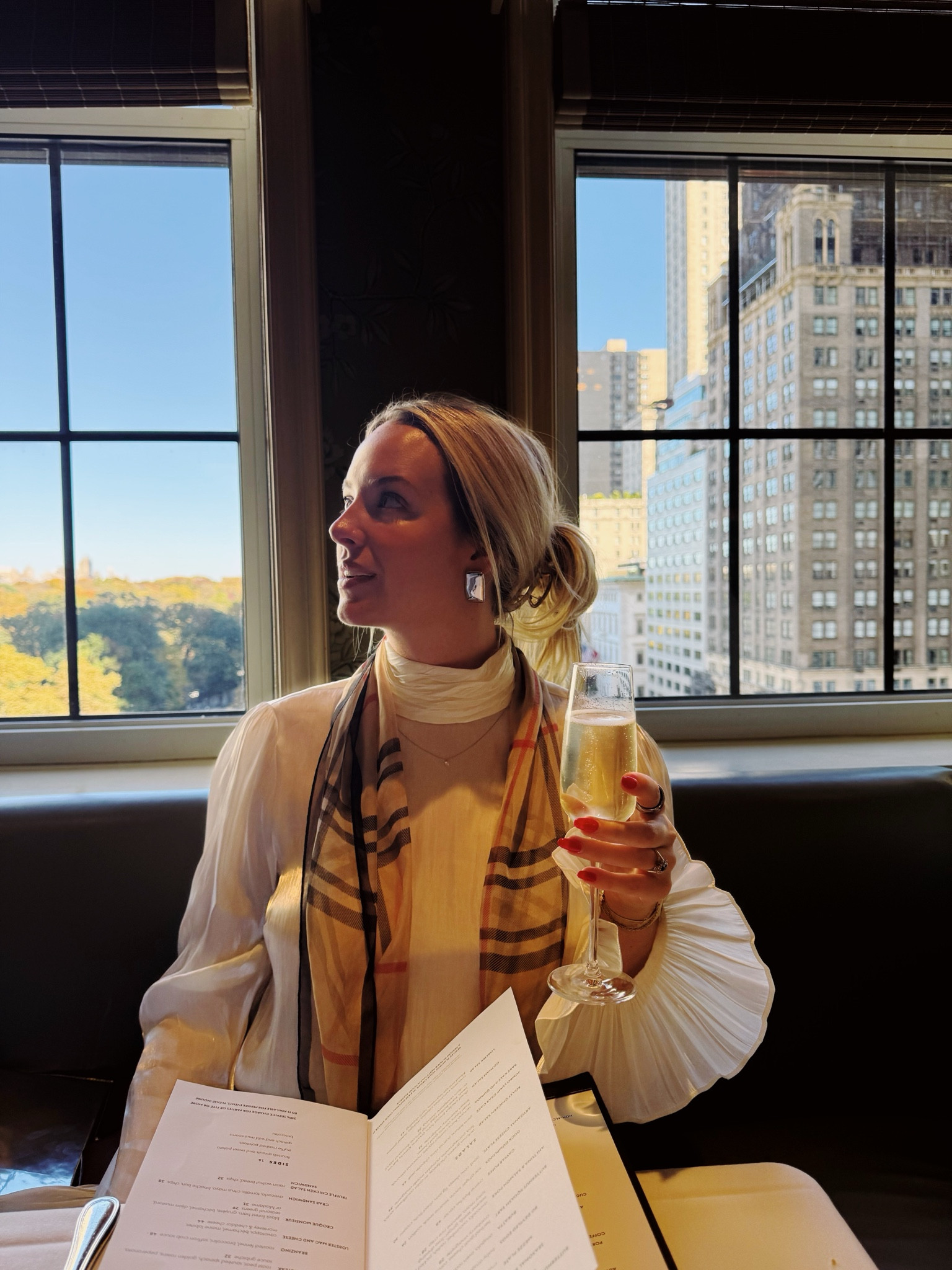 The perfect outfit for brunch in the city! The perfect Cinq A Sept top (a staple!) paired with a sheer scarf, and of course, OPI’s Big Apple Red on my nails. The most amazing color for the holiday season! 

#LTKHoliday #LTKStyleTip #LTKSeasonal