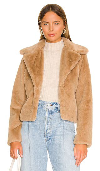 Payton Faux Fur Jacket in Beige | Revolve Clothing (Global)