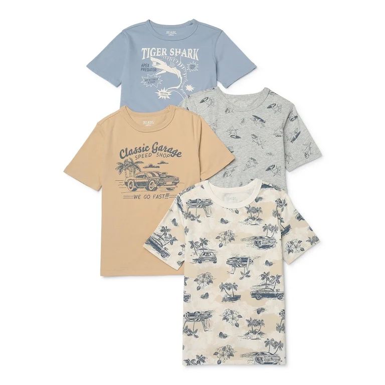 365 Kids from Garanimals Boys Mix and Match Tees with Short Sleeves, 4-Pack, Sizes 4-10 | Walmart (US)