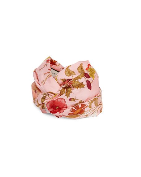 Gucci Floral Print Padded Silk Headband | Bergdorf Goodman